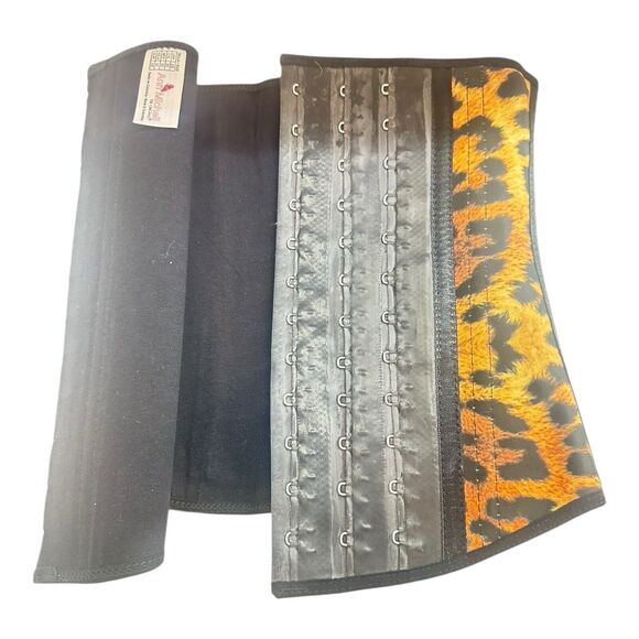 Ann Michell The Original Latex Girdle 3 Hooks 2024 Animal Print Waist Training - Picture 2 of 11